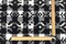 Black-White-Blue Tribal Printed Cotton Check Dobby Woven Fabric By the Yard